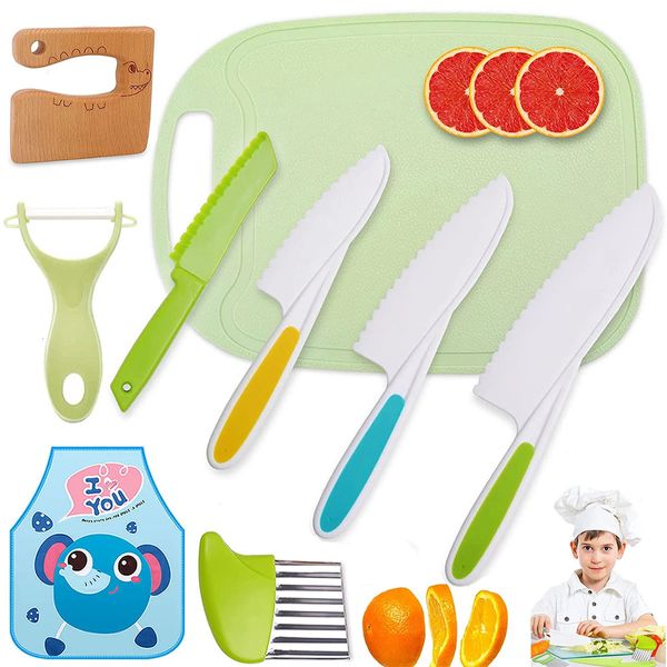 Ensemble de couteaux de cuisine pour enfants, couteau pour enfants, coupe-bois pour tout-petits, couteaux à fruits en plastique pour couper les Fruits froissés, fournitures de cuisine 240118