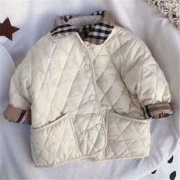 Enfants coton manteau enfant en bas âge bébé garçons fille vêtements d'extérieur double face mode veste d'hiver nouveaux vêtements pour enfants à carreaux