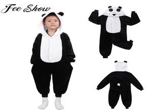 Enfants Animaux mignons Panda Pyjamas Sleeurs Sleepwear Garçons Girls Carton Flanelle hivern