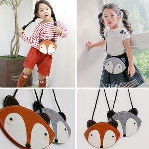 Kinderen schattige tas kinderen geneigd schoudertas baby handtas vos bedrukte vorm 2 kleuren voor kinderen messenger bags satchel