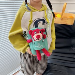 Niños lindo oso muñeca fanny bag niños dibujos animados pecho mochilas moda niños niñas letra impresa correas solo hombro teléfono bolsa Z6103