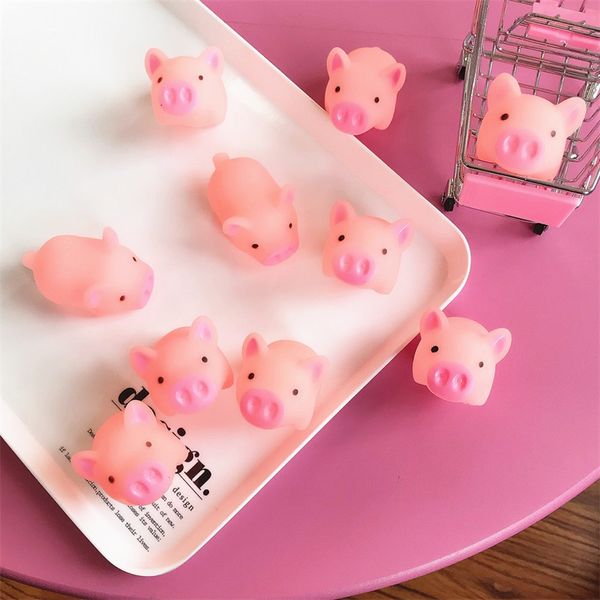 Enfants mignon dessin animé Animal 50 pièces Mini cochons en caoutchouc presser son jouet bébé bain jouets cadeaux pour enfants bébé bébé 412 H1