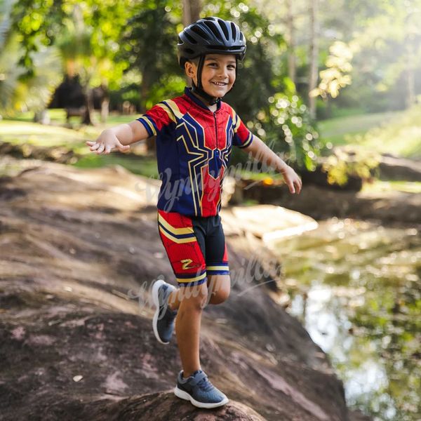 Kids Cycling Jersey Set Boys Summer Cycling Clothing Mtb Ropa Ciclismo Child Bicycle Wear Sports Costume Childrens Cycling Vêtements 240422