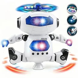 Kids Dancing Robot Toy With Music Led Ligh Electronic Space Walking Roterend Plezier voor Teutlers Boys Girls Birthday Gift 240511