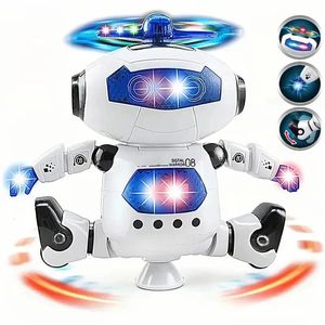 Kid Dancing Robot Toy avec de la musique LED Ligh Electronic Space Walking Rotating Fun for Toddlers Boys Girls Birthday Gift 240511