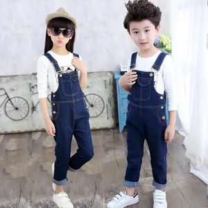 Salopette en jean pour enfants pour adolescents, salopette en jean de printemps, combinaison à poches pour filles, pantalons pour garçons de 4 5 7 9 11 13 ans 240115