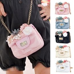 Bolsos coreanos para niños, novedad de 2020, moda Primavera Verano, Mini monederos de princesa para niñas, bolsos de hombro bonitos, bolsos de flores de encaje, bolsas de dulces para niños