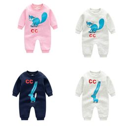 Kinderontwerper Autumn Winter Dikke Fleece Rompers Baby Boy Girl Summer Top Kwaliteit Lange mouw Kam katoenen kleding 1-2 jaar oude pasgeboren jumpsuits Gu0001