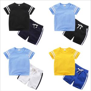 Kids Designer Kleding Jongens Sportpakken Baby Zomer Kleding Sets Korte Mouw Tops Shorts Meisjes Katoenen T-shirt Broek Outfits Uniform C5558