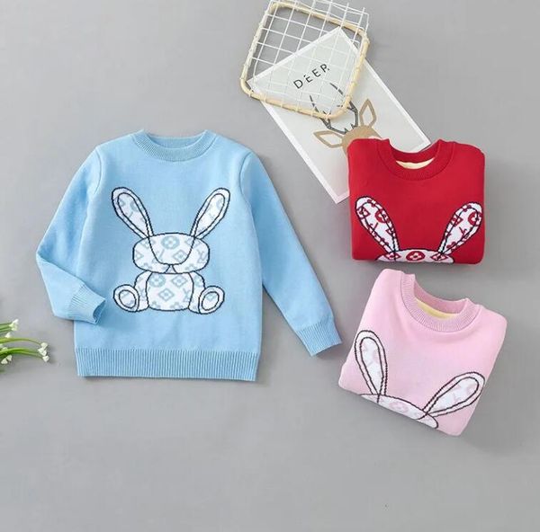 Vêtements de marque pour enfants, pull de lapin de dessin animé, pulls pour bébés filles, pull en tricot, manteau pour enfants
