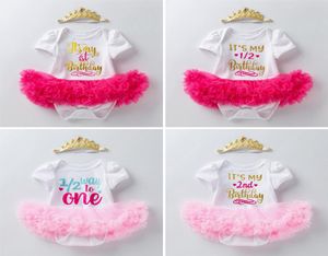 enfants vêtements de marque filles 1er 2ème anniversaire gâteau Smash tenues vêtements pour bébés ensembles barboteuse tutu jupe bandeau nouveau-né bébé costumes9142675