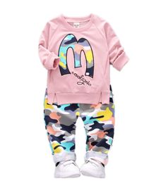 enfants vêtements de marque filles garçons tenues enfants lettre TopsCamouflage pantalon 2pcsset 2019 mode Boutique bébé Vêtements Ensembles C8092275