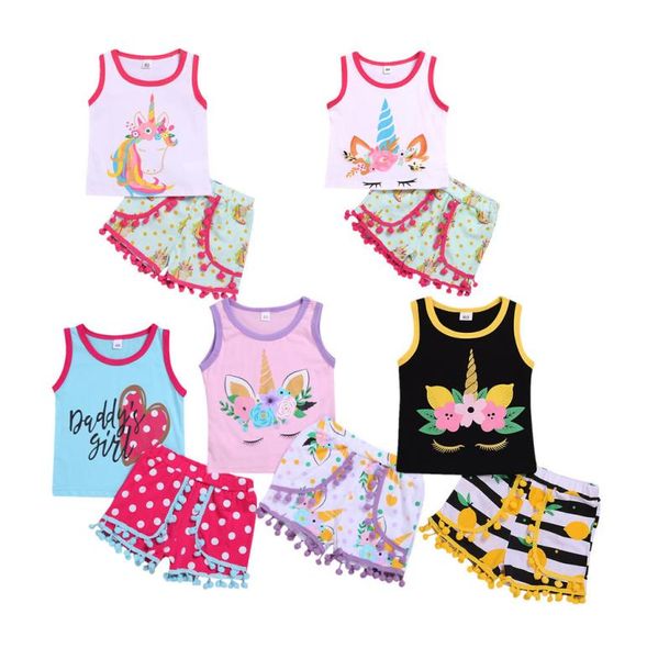 Ropa para niños ropa para niñas atuendos para niños shorts de manga corta de manga corta 2pcsset 2020 boutique boutique de ropa para bebés set1302665