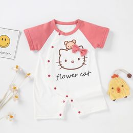 Ropa de diseño para niños Traje de gateo de manga corta Color sólido Clásico Clásico ropa de algodón Pure Crawling CAD24051303