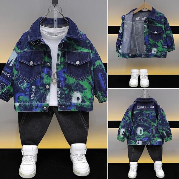 enfants vêtements de marque sourire garçon jeans veste camouflage 23 denim cardigan vestes enfants manteau