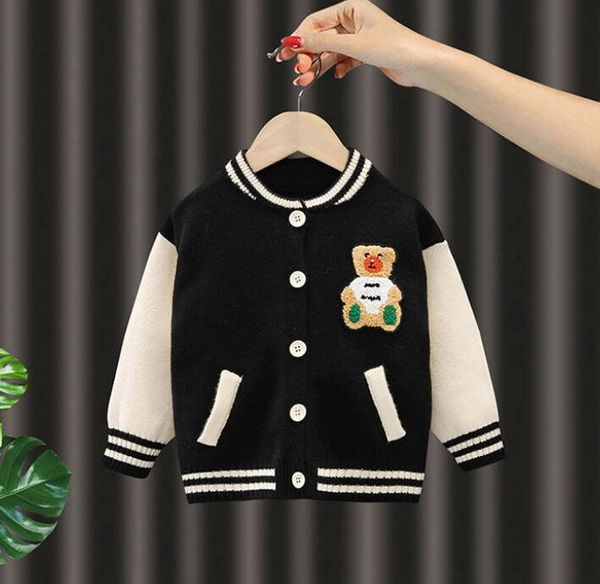 enfants vêtements de créateurs ours en peluche Cardigan bébé garçon fille Pulls tricots Pull enfants manteau