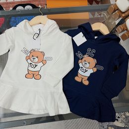 Kinderen Designer Kleding Kinderen Kleed Summer Girls Shirt Kid Korte Mouw Katoen Rokken Baby Mos Designers Mos Cartoon Bear Patroon Kleding CXD2401122-6