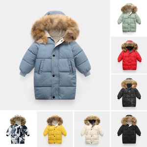 Kinderontwerper Down Coat Winter Jacket Boy Girl Baby Outerwear Jackets met badge Dikke Warm Outsear Coats Children Parkas Fashion 2025