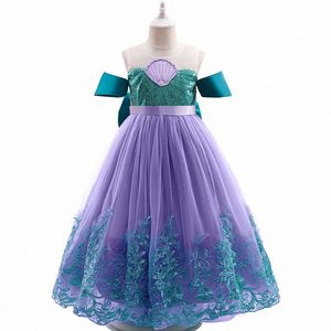 Kids Designer Girl's Robes Robe mignonne Cosplay Vêtements d'été Toddlers Vêtements Bébé Childrens Girls Purple Blue Summer Robe D7na #