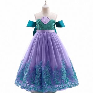 Kids Designer Girl's jurken Cute jurk cosplay zomerkleding peuterers kleding baby kinderen meisjes paars blauwe zomerjurk a2gi#