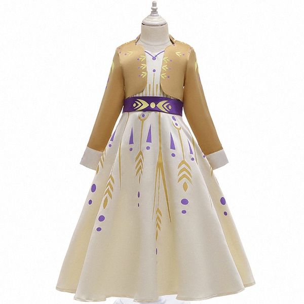 Robes de fille de créateurs pour enfants robe cosplay vêtements d'été vêtements pour tout-petits bébés filles pour enfants violet bleu robe d'été F2yB #