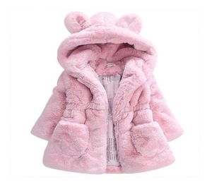 Kinderontwerpster Girls Bont jas Winter Haped Baby Jacket Dik Baby Girl Jackets Warm Kinderen Warm uit het oog Teddybeer Coats7393901