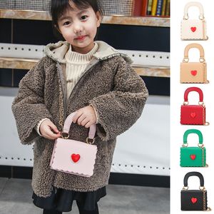 Kids Handtassen 2019 Koreaanse Meisjes Mini Princess Portemonnees Mode Ketting Cross-Body Tassen Hoge Qualuy PU Hart Tassen Meisjes Geschenken