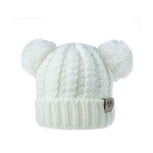 Sombreros de diseñador para niños Gorras Sombreros de invierno para bebés Venta al por mayor Niños de punto Pom Poms Gorros de ganchillo de lana hechos a mano Niñas Niños Bonnets Zy9C