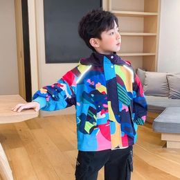 Kid Designer Jacket Windbreaker Baby Boy Spring Outdoor Sport Sport Zipper Camouflage Vestes réfléchissantes Sweat à capuche