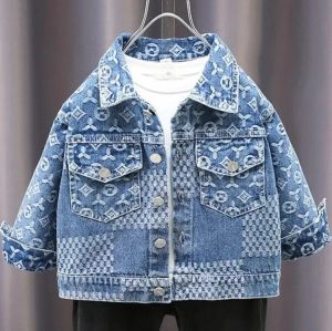 Niños Diseñador Jeans Chaqueta Niño Lujo Chaquetas azules Moda Ropa de bebé Niños Niñas Otoño Invierno Chaquetas de mezclilla suaves Abrigo para niños esskids CXD2311302-15