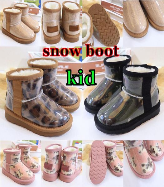 Enfants Designer Lian classique clair mini bottes de neige bébé maternité hiver fourrure fourrure filles enfant satin botte bottines neiges sh7545423