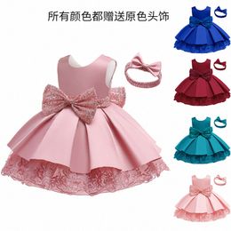 kinderontwerper jurken voor kleine meisjes hoofddeksels jurk cosplay zomerkleding peuterkleding BABY kindermeisjes rood roze blauw groen zomerjurk u9XK#