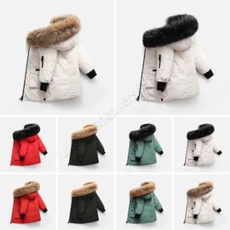 Kinderontwerper PBI Expedition Down Coat Winter Jacket Boy Girl Teenager C08 C07 Outerwear jassen met badge dikke warme jassen kinderen parka's