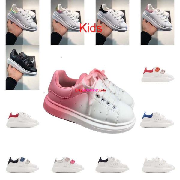 Chaussures de créateurs pour enfants garçons filles habillues baskets entraîneurs pour tout-petits lacets à lambe de gradient rose blanc noir 0 versizet