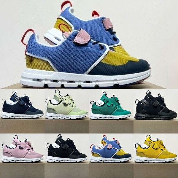 Zapatos de diseñador para niños en la nube de nubes de nube zapatillas de zapatillas para niños zapatos jóvenes federador de tenis de tenis grandes chicas niños zapatillas de zapatilla rosa blanco blanco amarillo verde