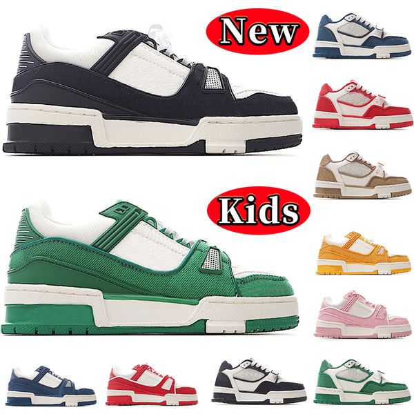 Zapatos de diseñador para niños Entrenador Zapatilla de deporte para niños Entrenadores para niños Niñas Zapatillas de skate bajas Logotipo Correa bordada Plataforma Zapato de lona para hombre Zapatillas de deporte casuales de lujo