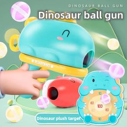 Enfants dinosaure balle collante pistolet dessin animé jeu de fléchettes cible tir jeux de sport de plein air jouets cadeau 240123