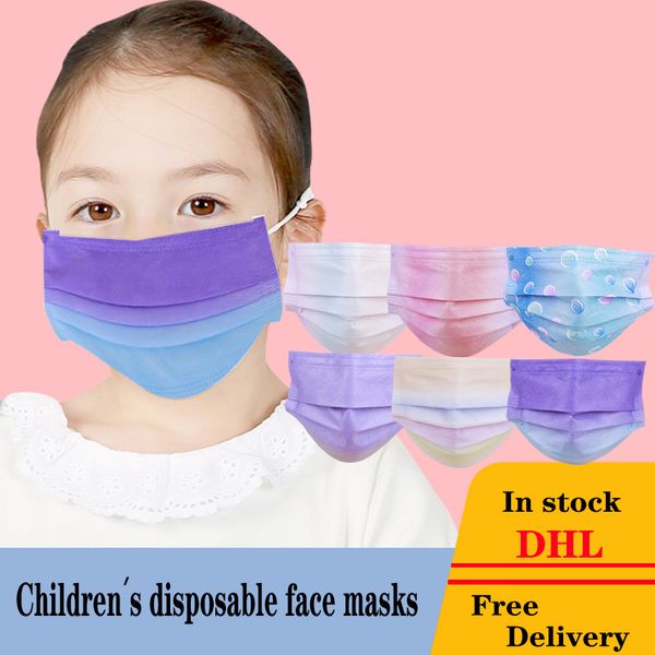 Masques faciaux jetables pour enfants, masque Anti-gouttelette et Anti-poussière à 3 couches 14.5x9.5CM pour enfants