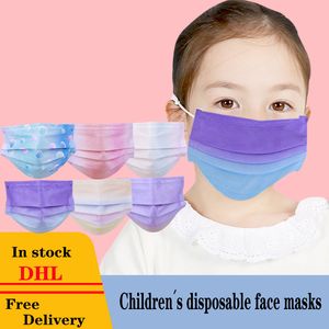 Mascarillas desechables para niños Máscara protectora de 3 capas con gradiente para niños Entrega gratuita