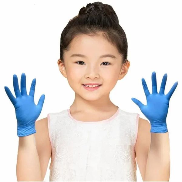 Gants jetables pour enfants 50pcs gant en caoutchouc de latex nitrile durable résistant aux taches pour le nettoyage de jardinage de maison d'école de travail 240108 240118