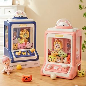 Niños DIY máquina de garra eléctrica niña agarre mini muñeca clip gashapon música grúa juego juguete para niños para regalos de 3 años 240123