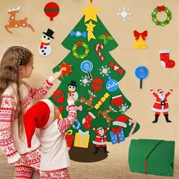 Kids Diy Filt Christmas Tree Christmas Decoration for Home Navidad 2022 Nieuwjaar Geschenken Kerst ornamenten Kerstman Kerstmis Tree 100pcs P0905