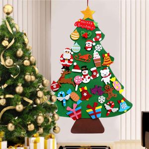 Kids Diy Feel Christmas Tree Christmas Decoration for Home Navidad Year Gifts Christmas Ornamenten Santa Claus Xmas Tree 201203