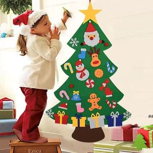 Enfants DIY Feutre Arbre de Noël Décoration de Noël pour la maison Cadeaux du Nouvel An Ornements de Noël Père Noël Arbre de Noël GWB16101