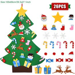 Kids DIY Felt Christmas Tree Decorations for Home NAVIDAD 2021 NOUVEAU ANNES CADEAUX DE NOUVEAU Ornements de fête de Noël Santa Claus