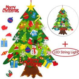 Árbol de Navidad de fieltro DIY para niños, adornos navideños para el hogar, adornos navideños, regalos de Navidad, triangulación de envíos