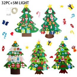 Kids Diy Feel Christmas Tree Merry Christmas Decorations for Home 2022 Kerst ornamenten Navidad 2023 Nieuwjaar Gifts Xmas Tree