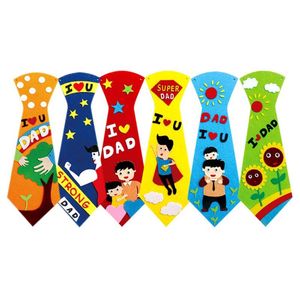 Corbatas artesanales para niños, corbata hecha a mano para niños de jardín de infantes, juguetes educativos, regalo del Día del Padre, conjunto de Material de ropa no tejida para niños