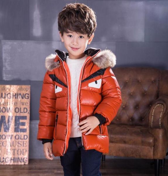 Enfants Down Coat Designer Garçons Vêtements Automne Hiver Style Matelassé Chaud PU Veste En Cuir Enfants 039s À Capuchon Outwear 212 Ans5182729