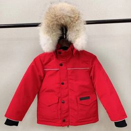 Donsjas voor kinderen Gans Designerjack Babyjongen Meisjesjassen Dikke warme jassen Bontkraag Kinderen Parka Mode Klassiek Winter Meisjeskleding Lange parka's met capuchon